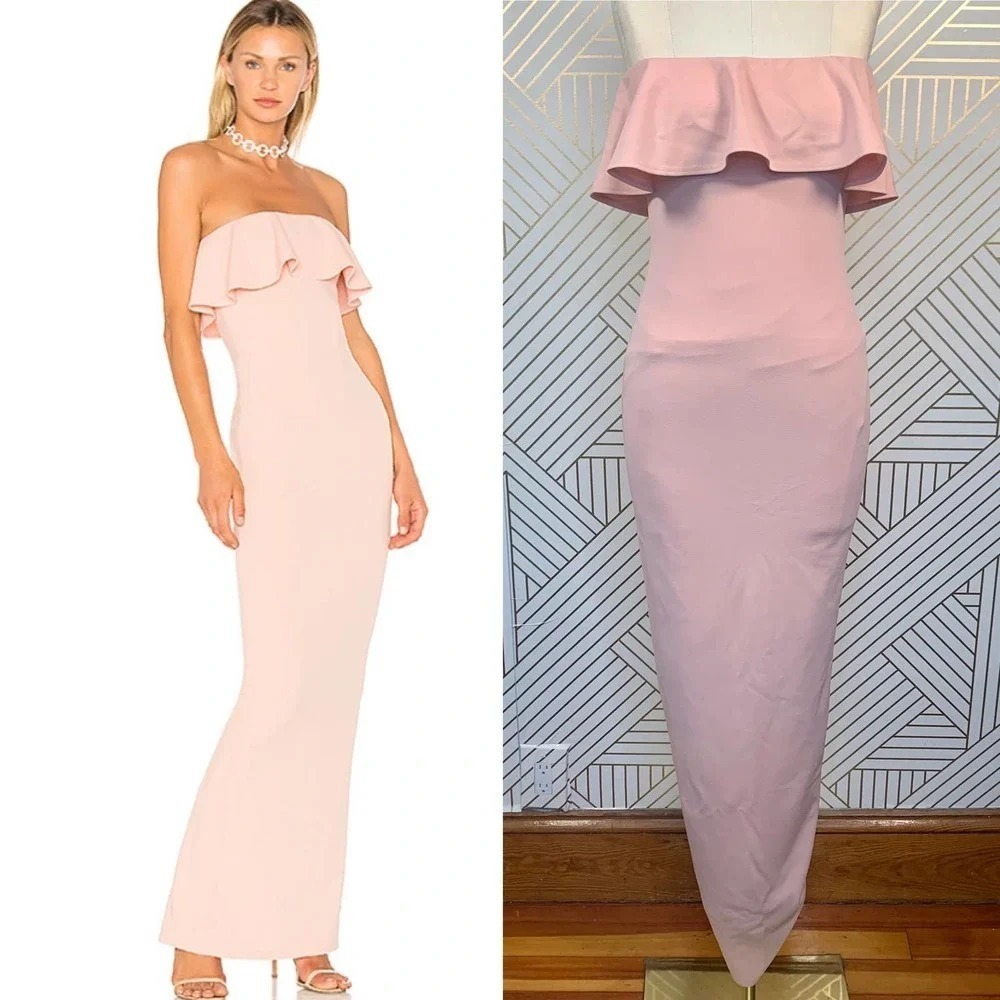 Nookie Hermosa Strapless Gown in Blush‎ Pink